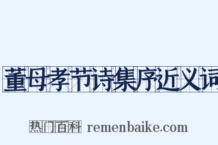 董母孝节诗集序近义词是什么意思的图片